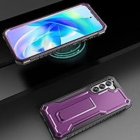 Vista 6 de FITO Funda para Samsung Galaxy S23 Plus, doble capa a prueba de golpes resistente para Samsung S23 Plus con protector de pantalla, soporte integrado