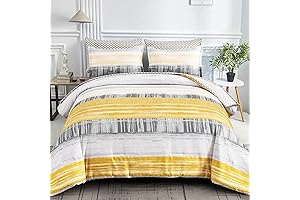 Dintszyayue Youthful and Cozy Bedding Set in Eye-Popping Grey and Yellow