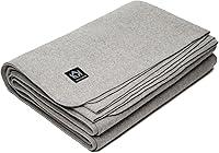 Arcturus Tahoe King Wool Blanket 90x108 Inch - Thick 550 GSM Recycled Wool Blend, Soft Breathable Washable Warm Bed Blanket Stone Gray