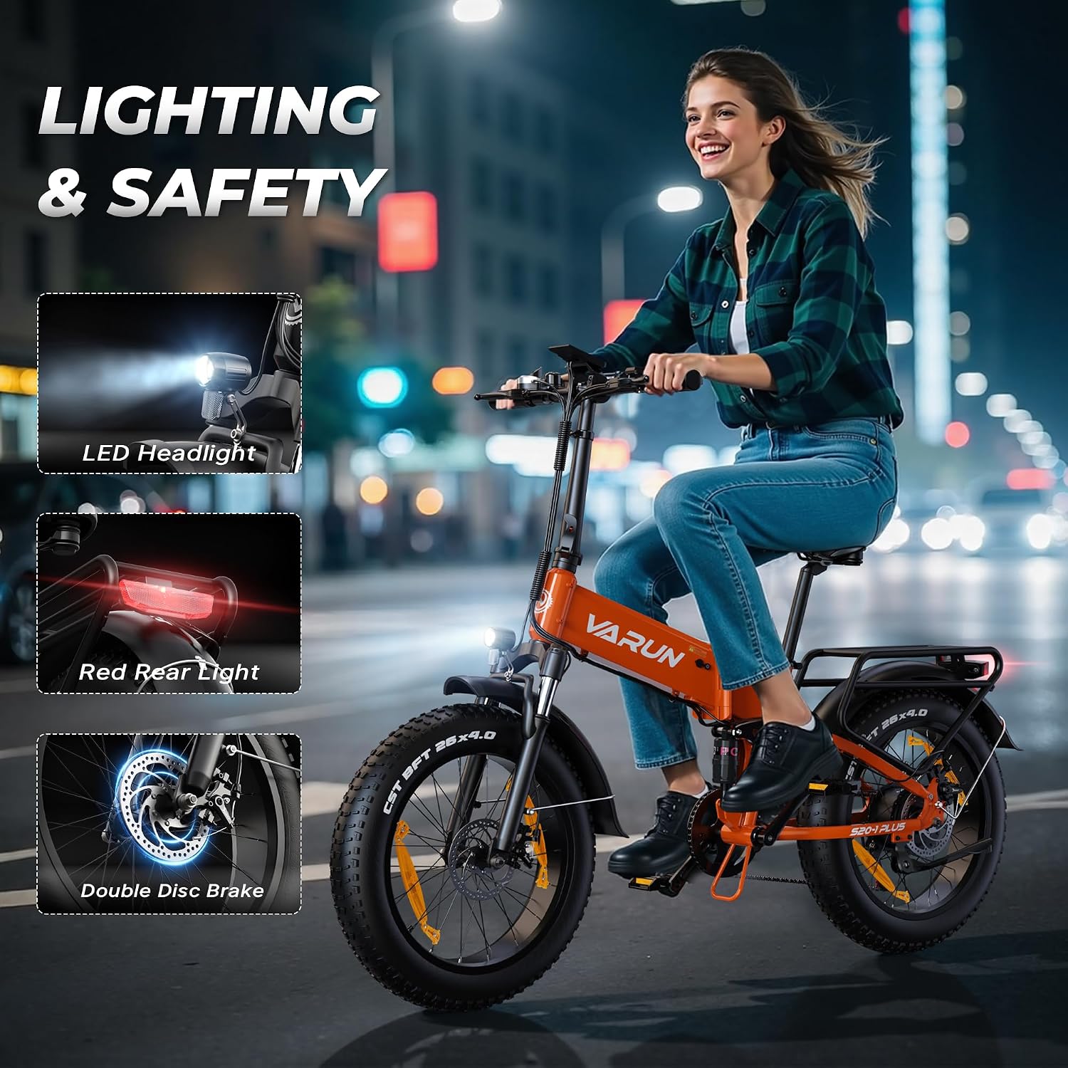 VARUN S20-1 PLUS Electric Bicycle Lighting and Safety Features
