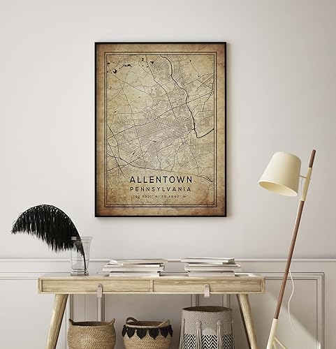 Miniatura 8 de Mapa de Allentown, Pensilvania, Vintage Western (24x36)