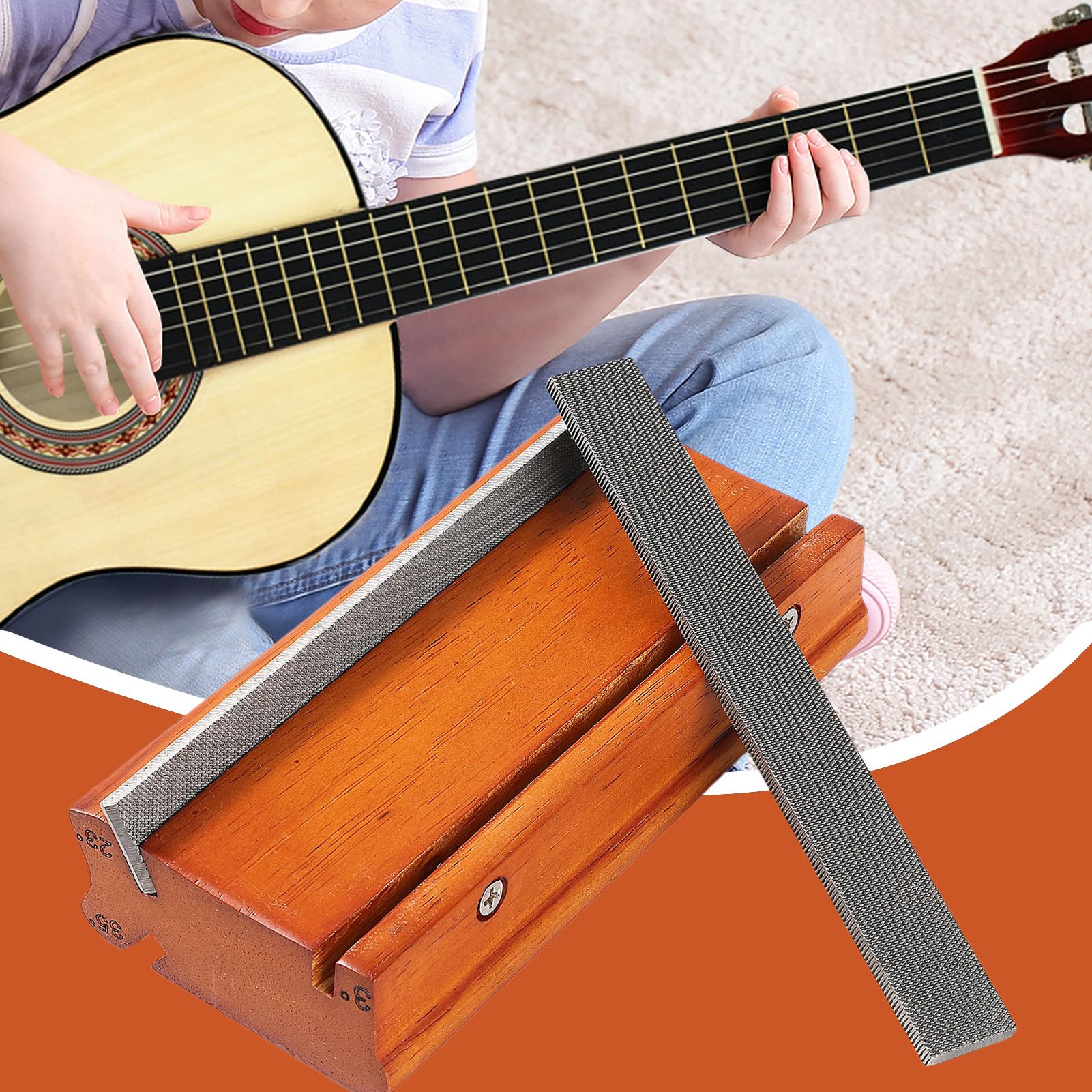 Lima Para Desbastar Trastes | Lima de Chaflán Multíangulo para Extremos de Trastes,Ángulos 3/23/35 Grados, Para Instrumentos De Cuerda Mantenimiento De Mandolina Ukelele Guitarra Violín