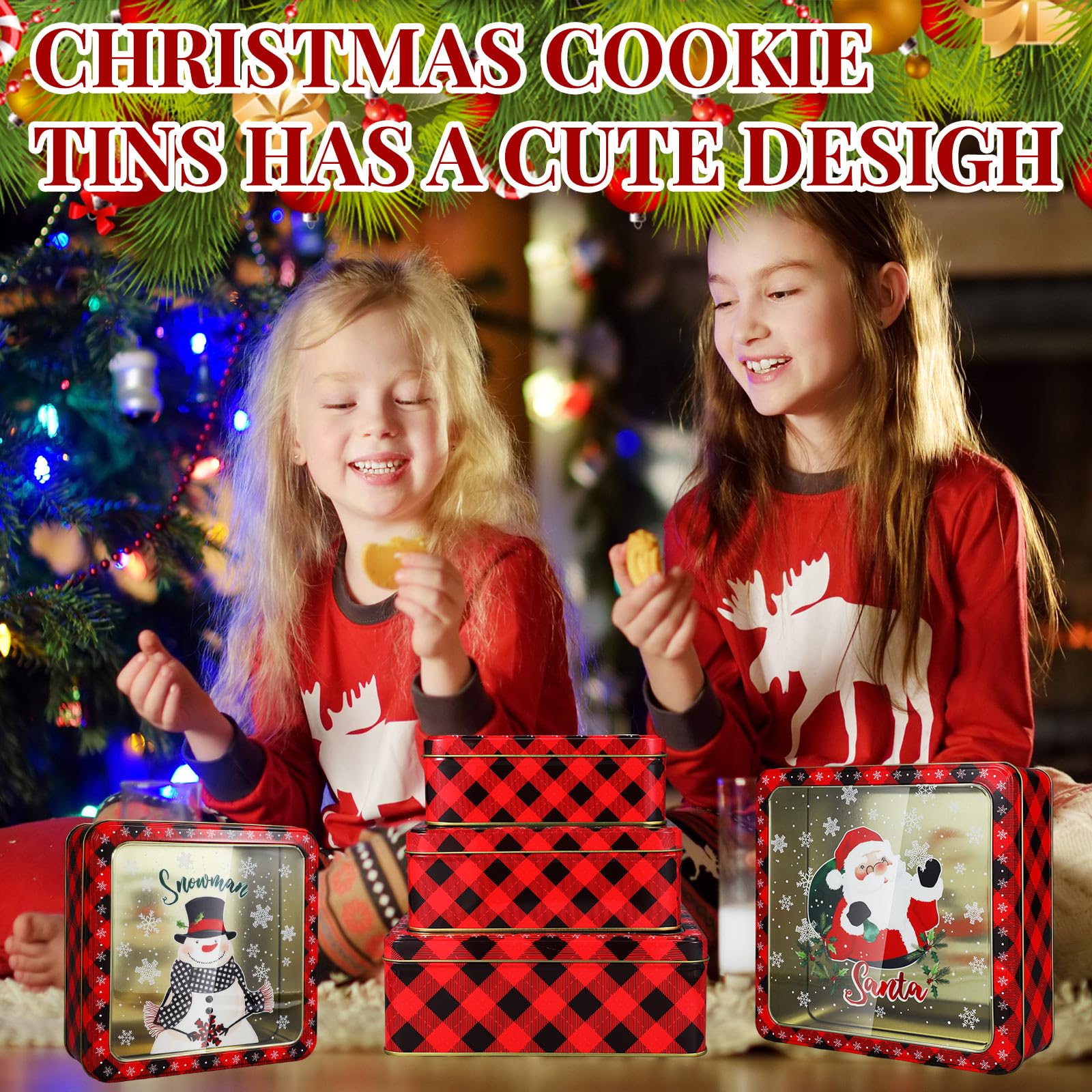 Boîte Métallique De Noël Avec Couvercle - Environ 16x10x5 Cm - Fer-blanc, Motif Pain D'épice/chariot - Pour Biscuits, Cadeaux, Déco