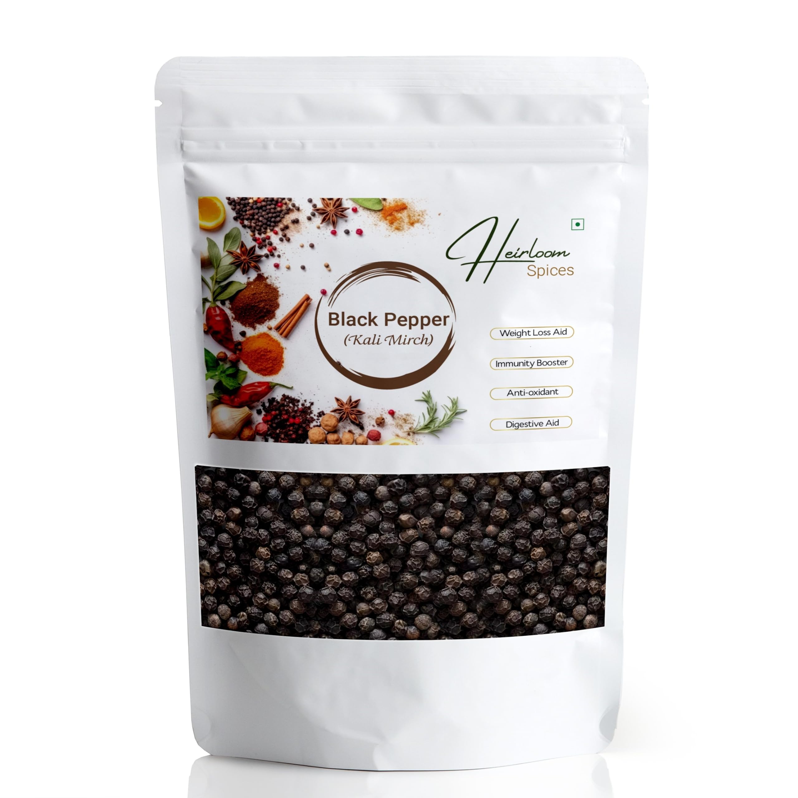 200 grams Whole Natural Black Pepper From Kerala | Garbled, Pesticide Free, Non-GMO | Premium Sabut Kaali Mirch | HEALTHY LIFE CHOICE