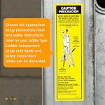 Stickers Sécurité de l'échelle Compatible avec Werner Fiberglass Step Ladder, Extension des étiquettes d'inspection des échelles, Stepladder Safety Labels & Instructions d'emplacement, paquet de 1