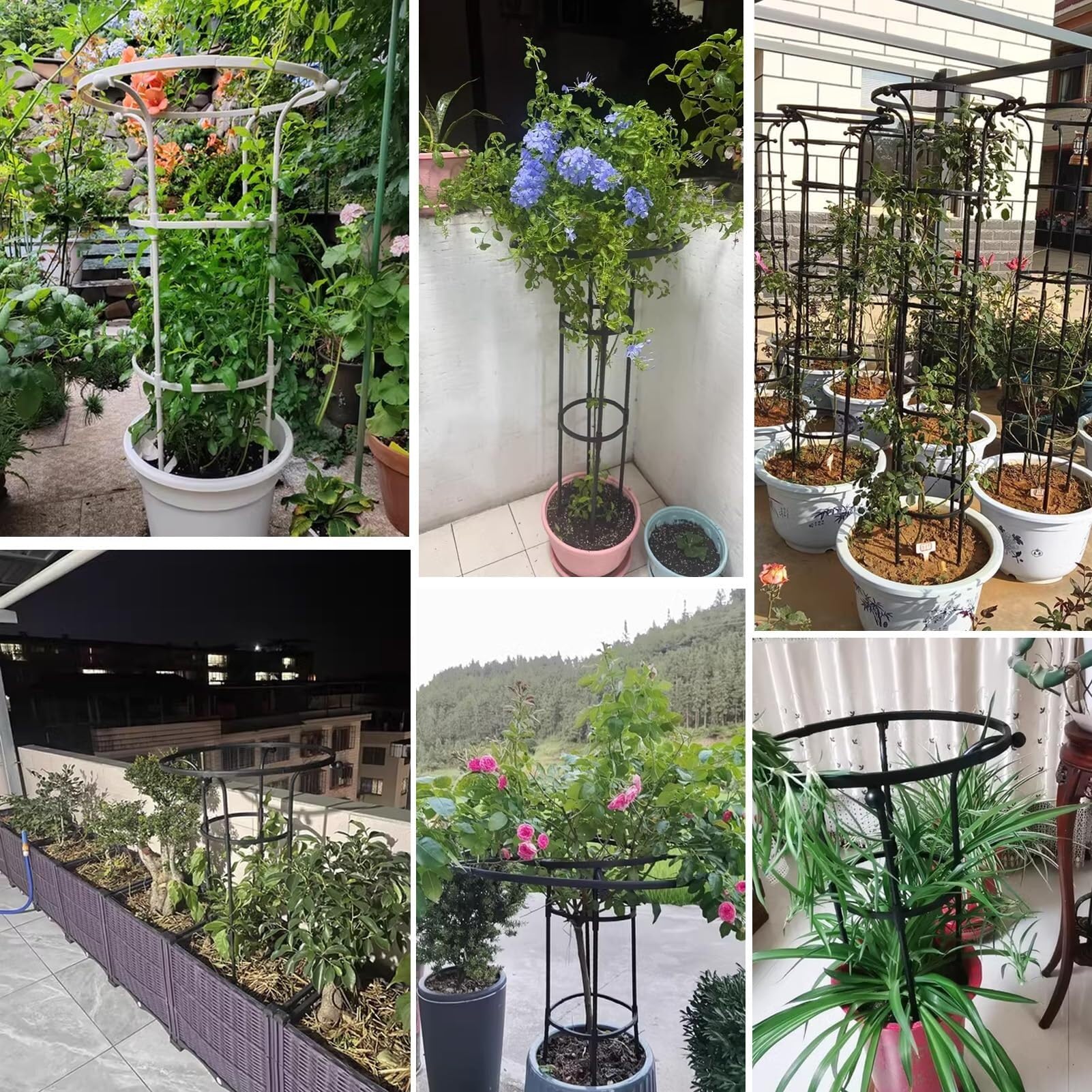 Vertikales Garten-Obelisken-Rankgitter für Kletterpflanzen - Rostfreier Turm Glyzinien-Spalier für Topfpflanzen, Blumen, Reben - Indoor Outdoor