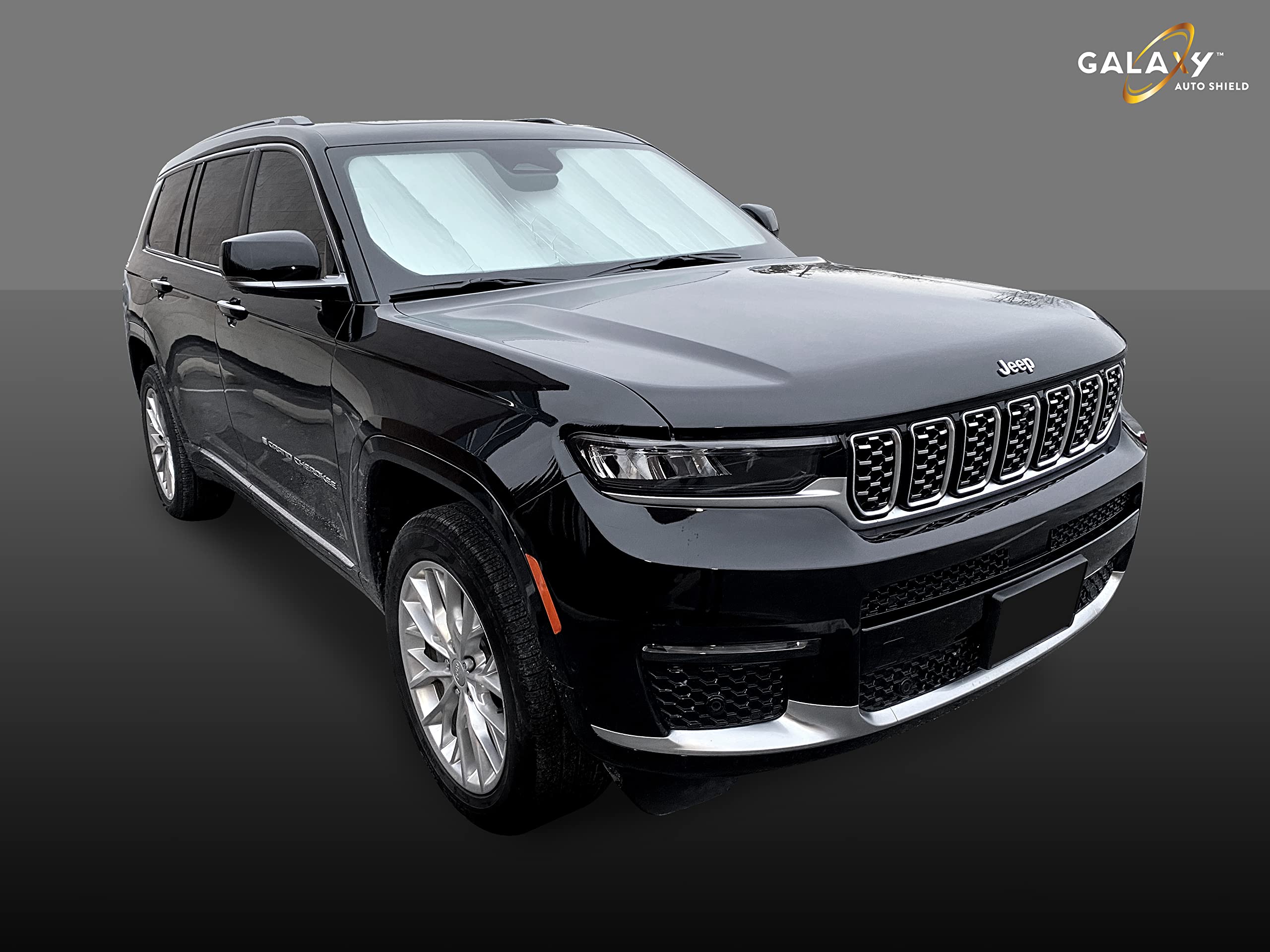 GalaxyAutoShield - Parasol para parabrisas de ajuste personalizado para Jeep Grand Cherokee L SUV 2021 2022 (no compatible con Grand Cherokee), accesorios de privacidad, protección contra rayos UV,