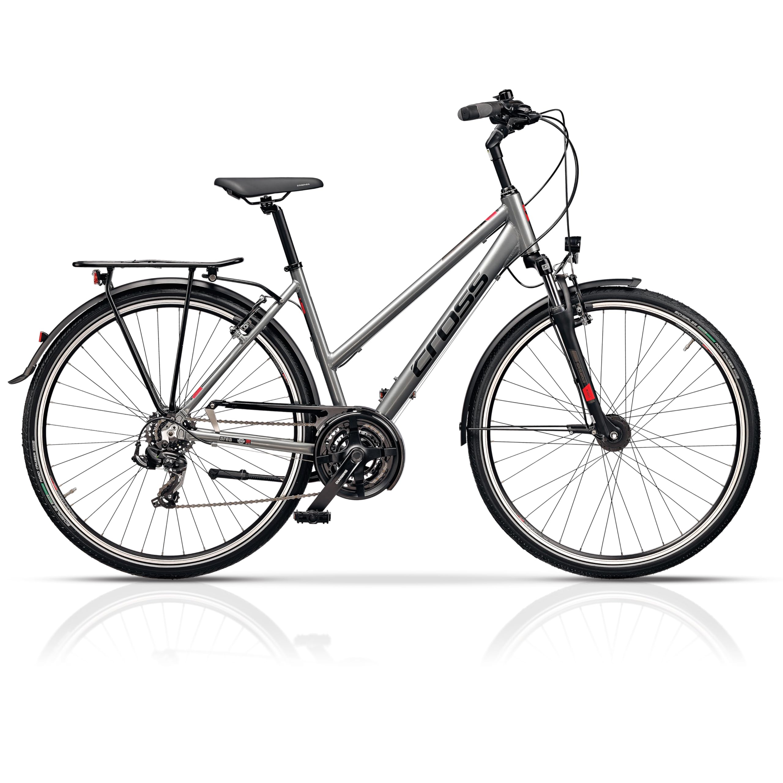 Airtracks 28 Zoll Damen Trekking Fahrrad Area Lady Trekkingrad 21 Gang Shimano RD-TY500 SGS Silber