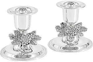 The Dreidel Company Silver Plated Shabbat Candle Holders