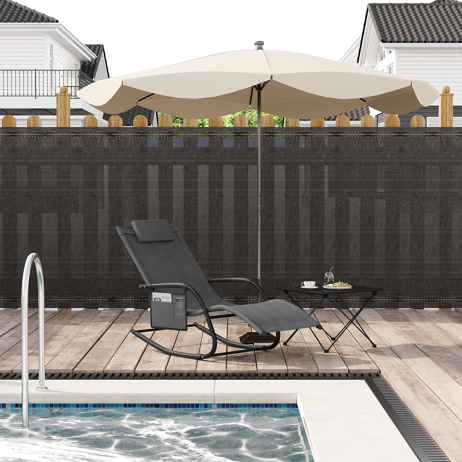 WOLTU 2er Sonnenliege wetterfest, mit Abnehmbarer Kopfstütze, Grau | Gartenliege, Schwungliege, bis 150kg belastbar, für Outdoor Garten Balkon