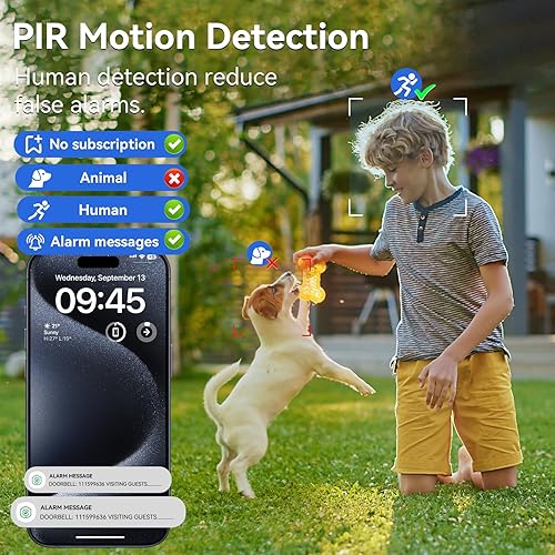 Miniatura 2 de Timbre de puerta 2K Timbre inalámbrico de video con timbre de timbre, sin tarifas mensuales, detección PIR, audio de 2 vías, cambiador de voz, IP65