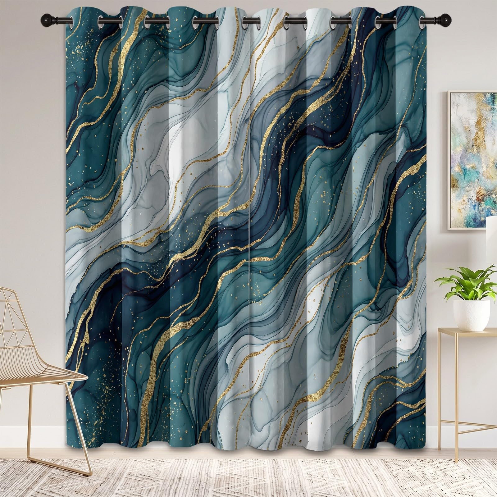 Cortinas opacas de mármol, 260 x 140 cm