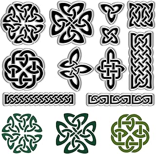 CRASPIRE Trinity Knot Clear Stamps Celtic Knot Transparent Rubber Stamps Silicone Seals Stamp Journal for DIY Scrapbooking Photo Album Decorative Cards Making Stamp Film Frame