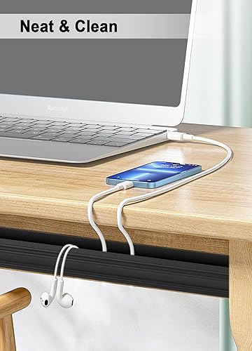 Miniatura 4 de Organizador de cables para debajo del escritorio, organizador de cables adhesivo para el hogar y la oficina, sistema de gestión de cables sin