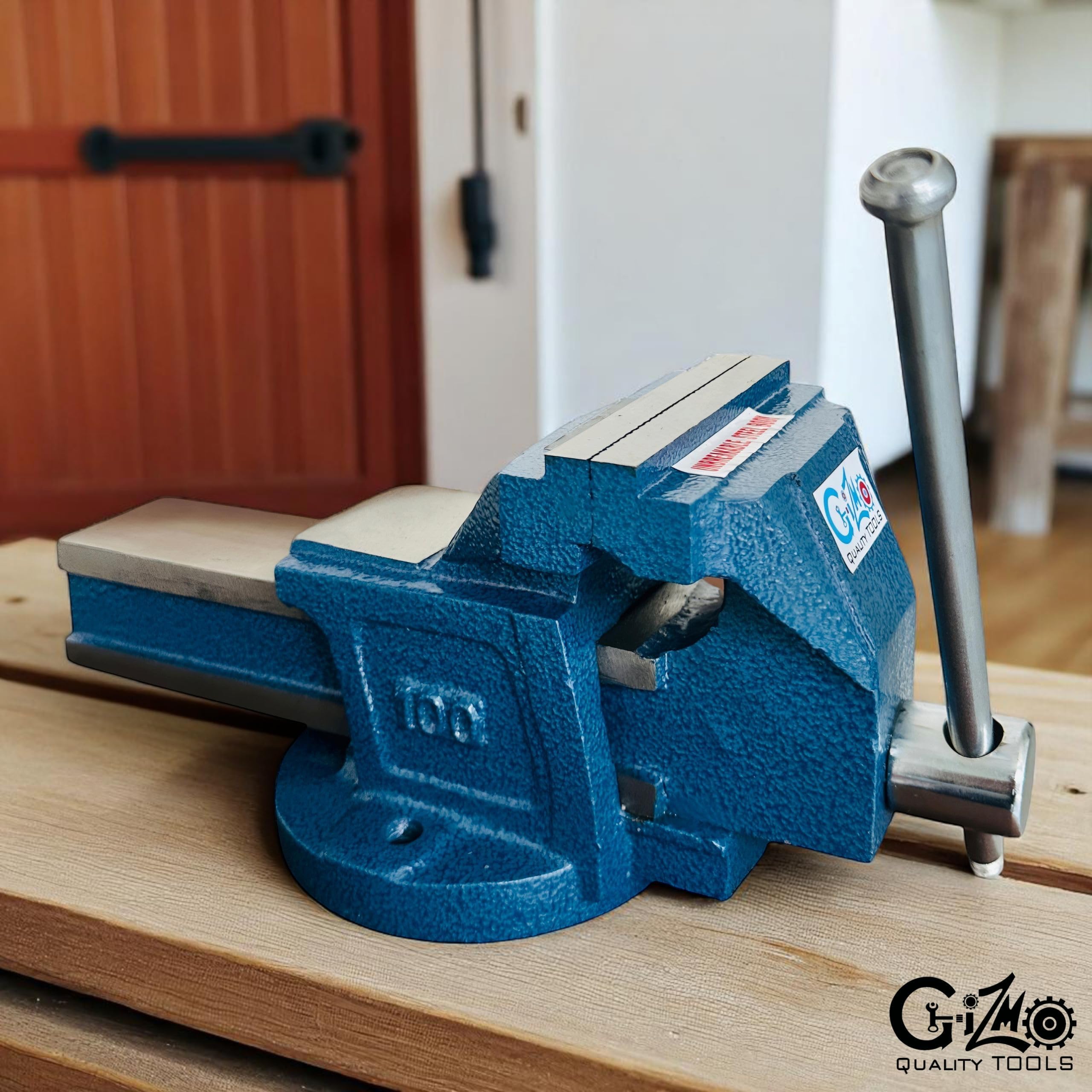 GIZMO SG Iron Bench Vice, 5 Inch (125mm) Heavy Duty Professional Fixed Base Vise Tool for Table Work, Universal DIY Tables Clamp 1
