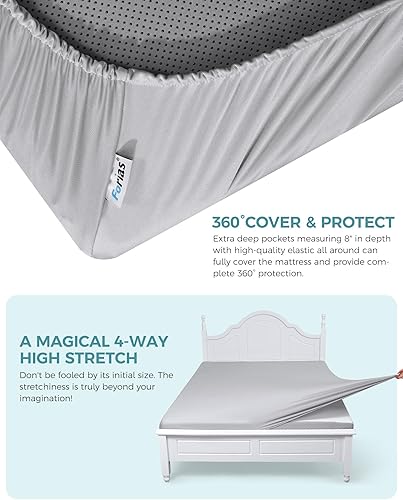 Miniatura 4 de Forias Sábana bajera ajustable para colchón plegable, compatible con colchón triple de 4 pulgadas, 6 pulgadas, tejido elástico en 4 direcciones,