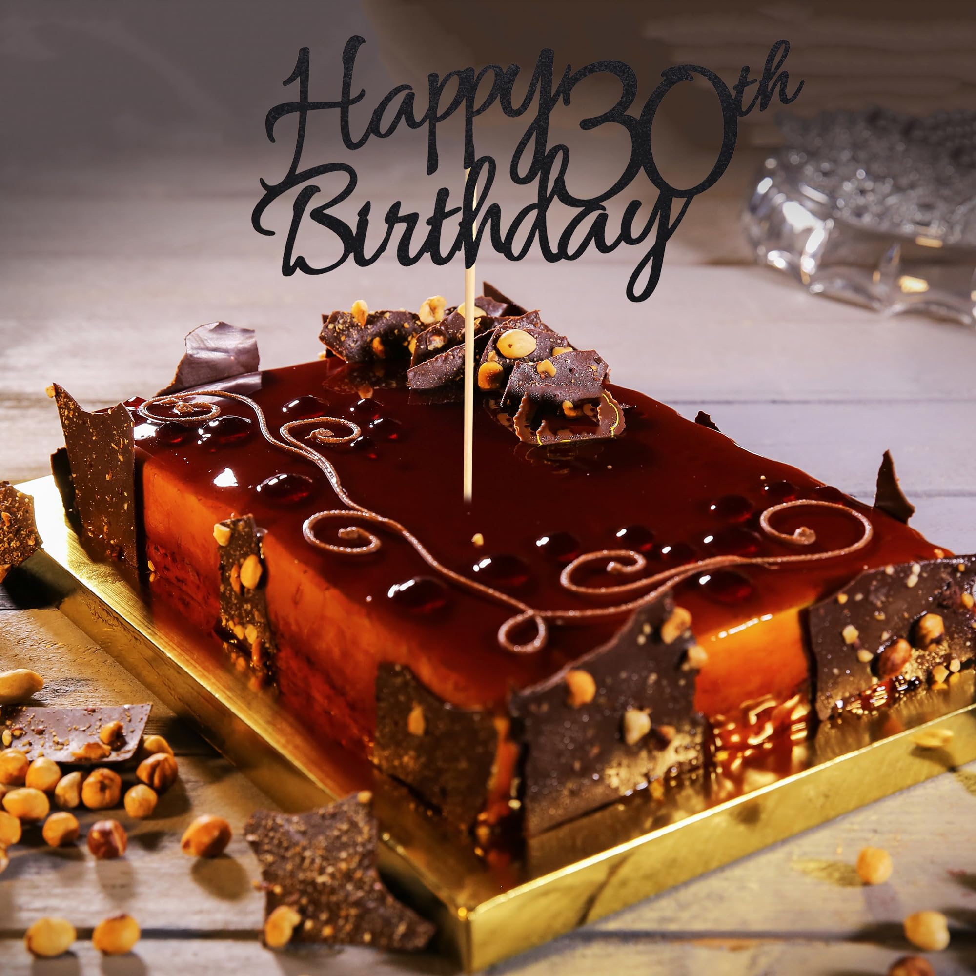 24-teiliger Cake Topper Set Zum 30. Geburtstag – Glitzernde Kuchendeko Mit Motiven Wie „Hello 30“, „Thirty“ & „1995“