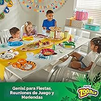 Vista 5 de Hefty Zoo Pals Party Edition - Platos de papel para niños, diseños de animales surtidos, 7.75 pulgadas con dos compartimentos de inmersión