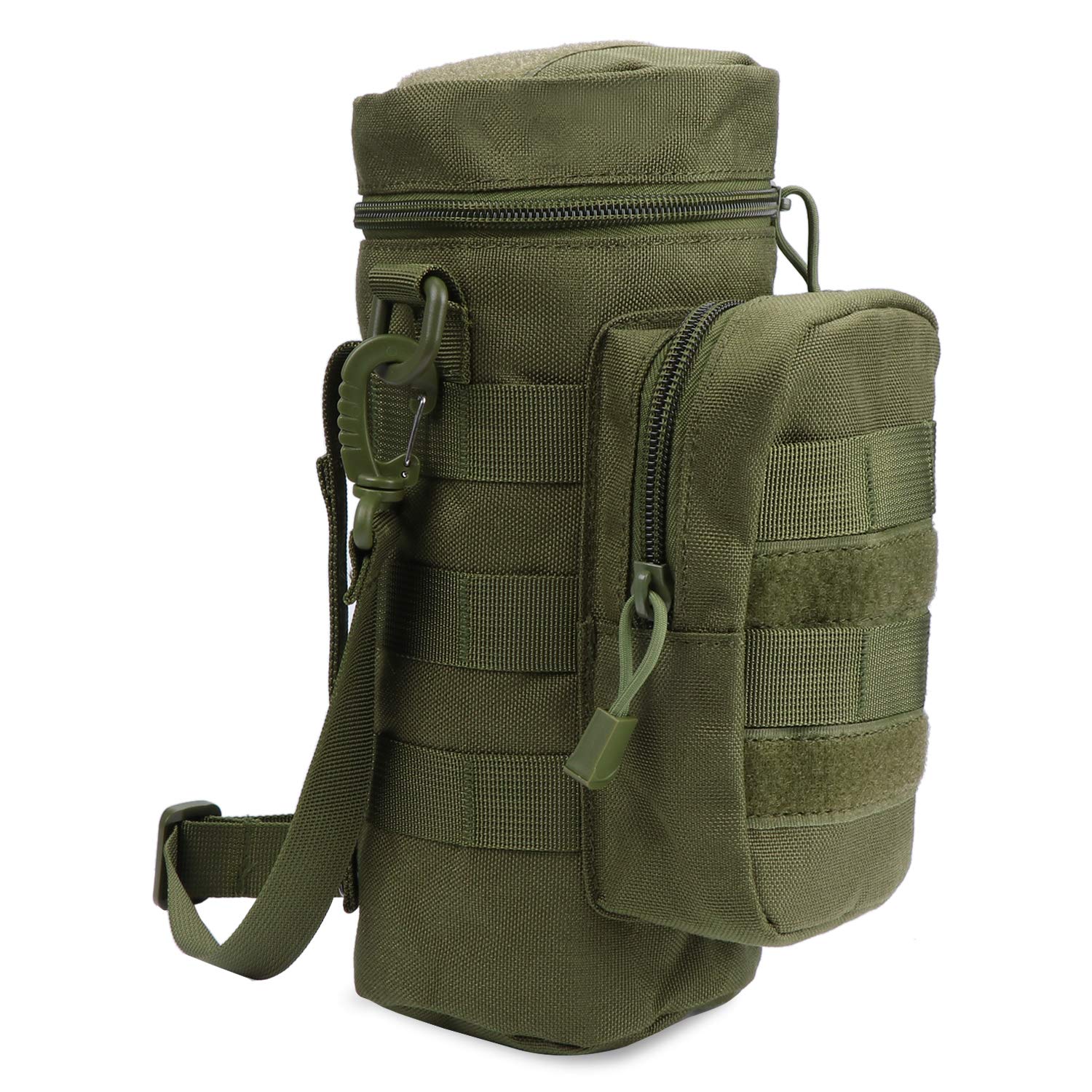 Borsa Tattica Portabottiglia Per Escursionismo: Nylon, Per Borraccia 0.5-1L, Con Moschettone E Tasche - 2
