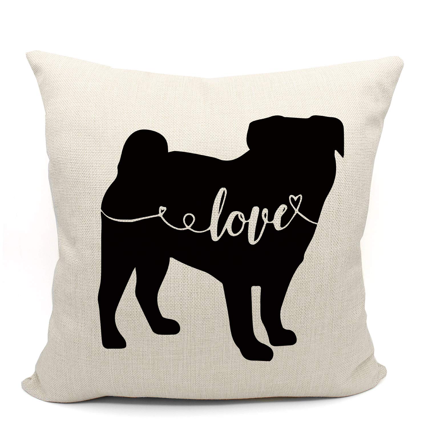 Mancheng-zi Pug Gifts Pug Pillow Covers 18x18 Reserved for The Dog Pillow