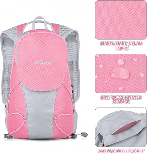 Miniatura 4 de Mochila de hidratación para niños, mochila de hidratación con vejiga de hidratación de 1.5 L, ligera, aislada, para senderismo, ciclismo, escalada,