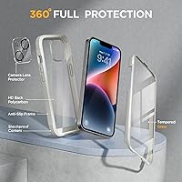 Vista 52 de Miracase - Funda magnética para iPhone 13 Pro Max de 6.7 pulgadas (compatible con MagSafe), transparente, completo, protector de pantalla de vidrio