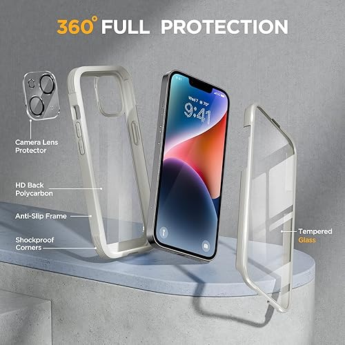 Miniatura 17 de Miracase Glass Series - Funda para iPhone 11 de 6.1 pulgadas, funda resistente de cuerpo completo mejorado con protector de pantalla de vidrio Negro