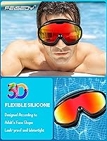 Vista 2 de FEISEDY Gafas de natación sin fugas, antivaho para piscina, para adultos, hombres, mujeres, jóvenes, visión clara de 180°, UV400 B2389