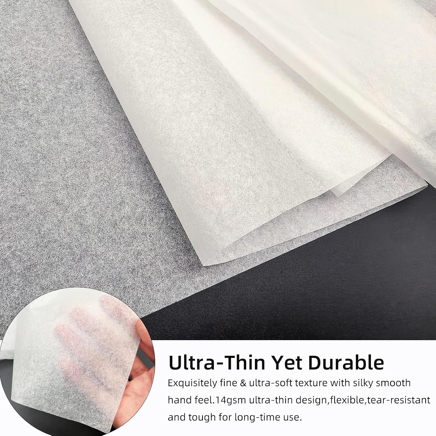 Reelartisy 10 Sheets 12gsm White Teabag Paper Single 11.8"x79" - Wet-Strength Mixed Media Paper for Cyanotype,Gel Printing,eco-Printing,Collage,printmaking,tracing, and Lantern Making