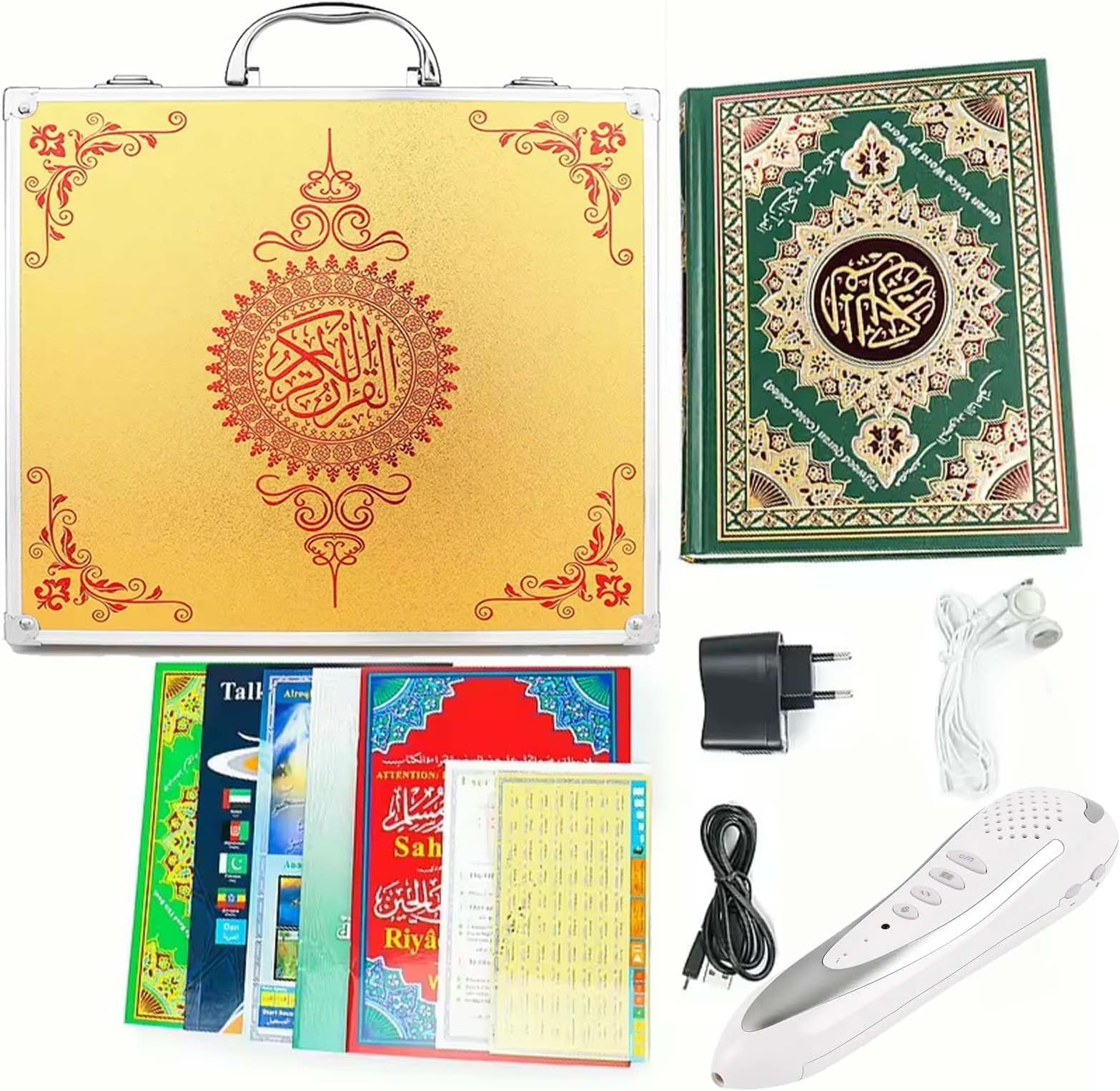 Digital Quran Pen Reader Translator Talking Reader Rechargeable Quran Book Lead Pen Multilingual 25 Reciters Muslim Gift Ramadan Gift with Golden