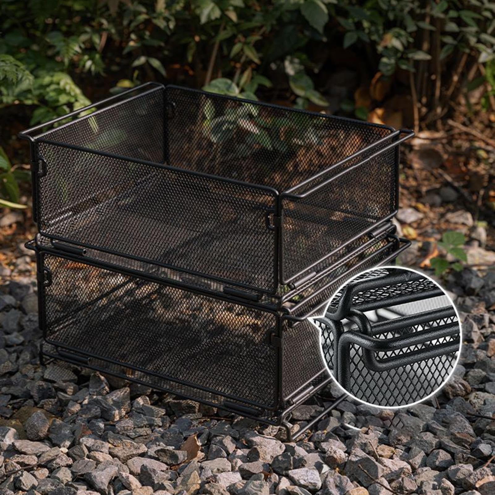 Cestino in Rete Contenitori Metallici Pieghevoli Resistenti | Cucina e Casa per Congelatore Campeggio Giardinaggio
