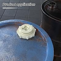 Vista 6 de TAISHER 2 piezas Adaptador Conector de Tanque de Mamparo de 1-1/2" en ABS blanco con tapones y junta para tanque de agua, barriles de lluvia