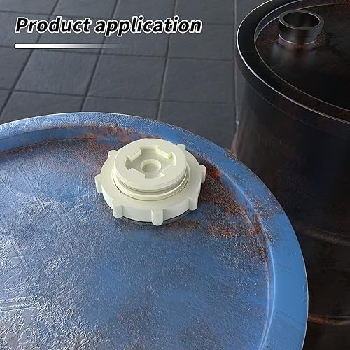 Miniatura 6 de TAISHER Adaptador de conector de tanque de mamparo de 1-14 pulgadas de ABS blanco con tapones y junta para tanque de agua, barriles de lluvia,