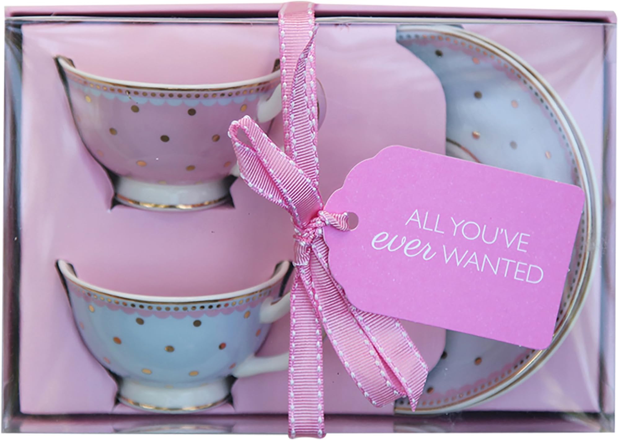 Bombay Duck Miss Woodhouse Butterfly Mini Teacups and Saucers, 7 x 7 x 5 cm, Multi-Colour