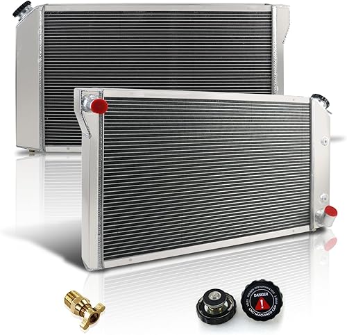 Miniatura 8 de OzCoolingParts Radiador de aluminio de 3 filas + 2 ventiladores de 12 pulgadas con cubierta + kit de cable de termostatorelé para 1977-1982 78 79 80