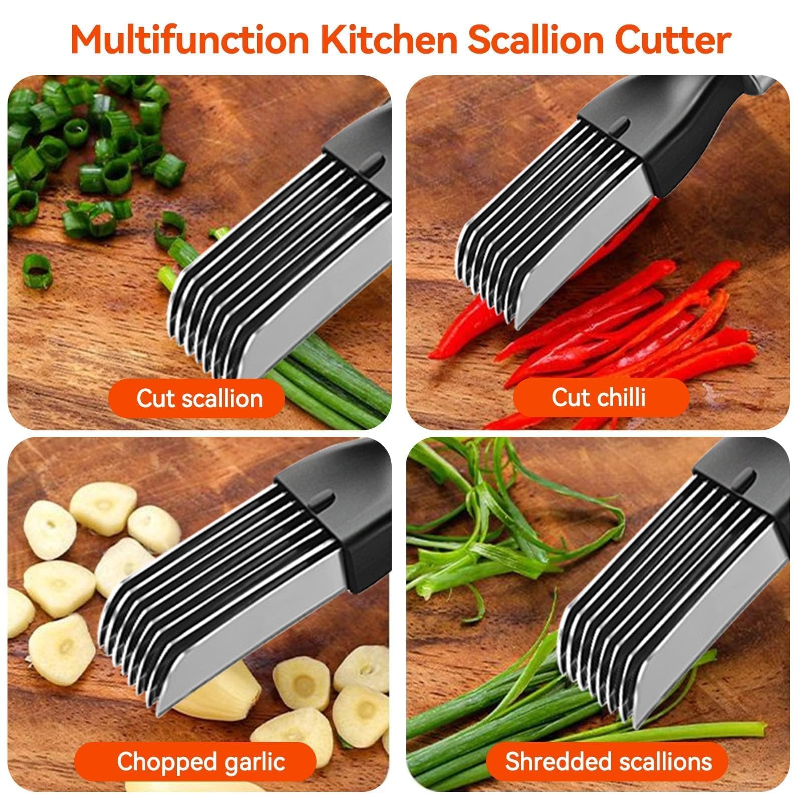 Green Onion Shredder Kit, Stainless Steel Scallion Slicer Julienne