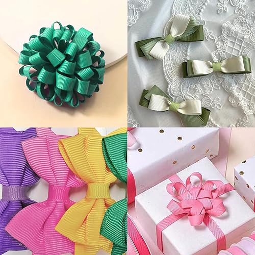 Miniatura 6 de Cinta de grogrén para manualidades de 58 pulgadas x 50 yardas, cinta azul marino para envolver regalos, doble cara, muy adecuada para bodas, cinta