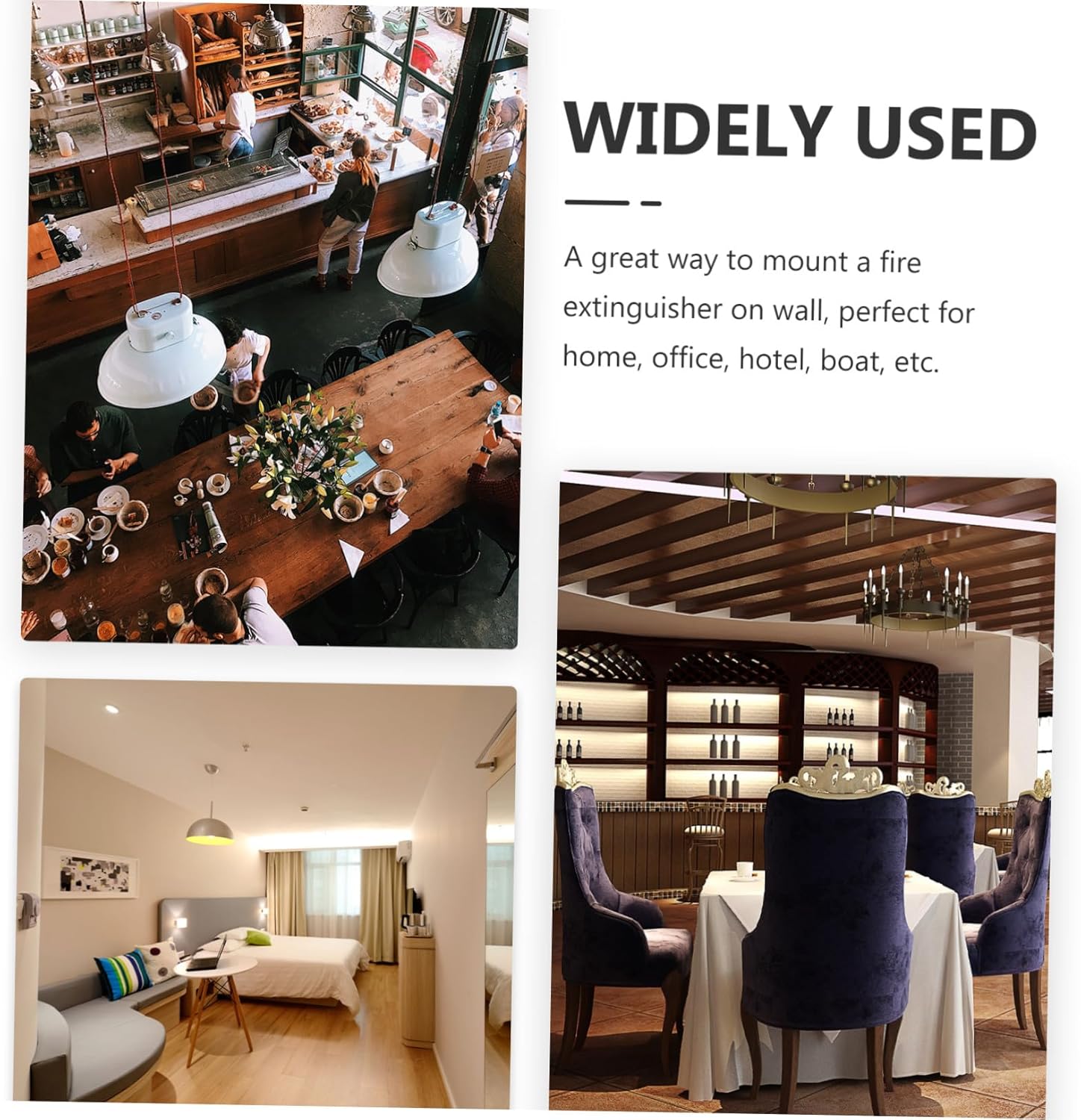 Adjustable Fire Extinguisher Bracket with Heavy-Duty Straps Wall Mount Rack Holder for Extinguishers for Home Office Vehicle Boat Safety Installation