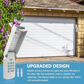 New Upgraded Garage Door Opener Keypad Compatible for Overhead Door Remote Model for Python OCG510, for Python OCG550L, for Python OCG710, for Python OCG750L