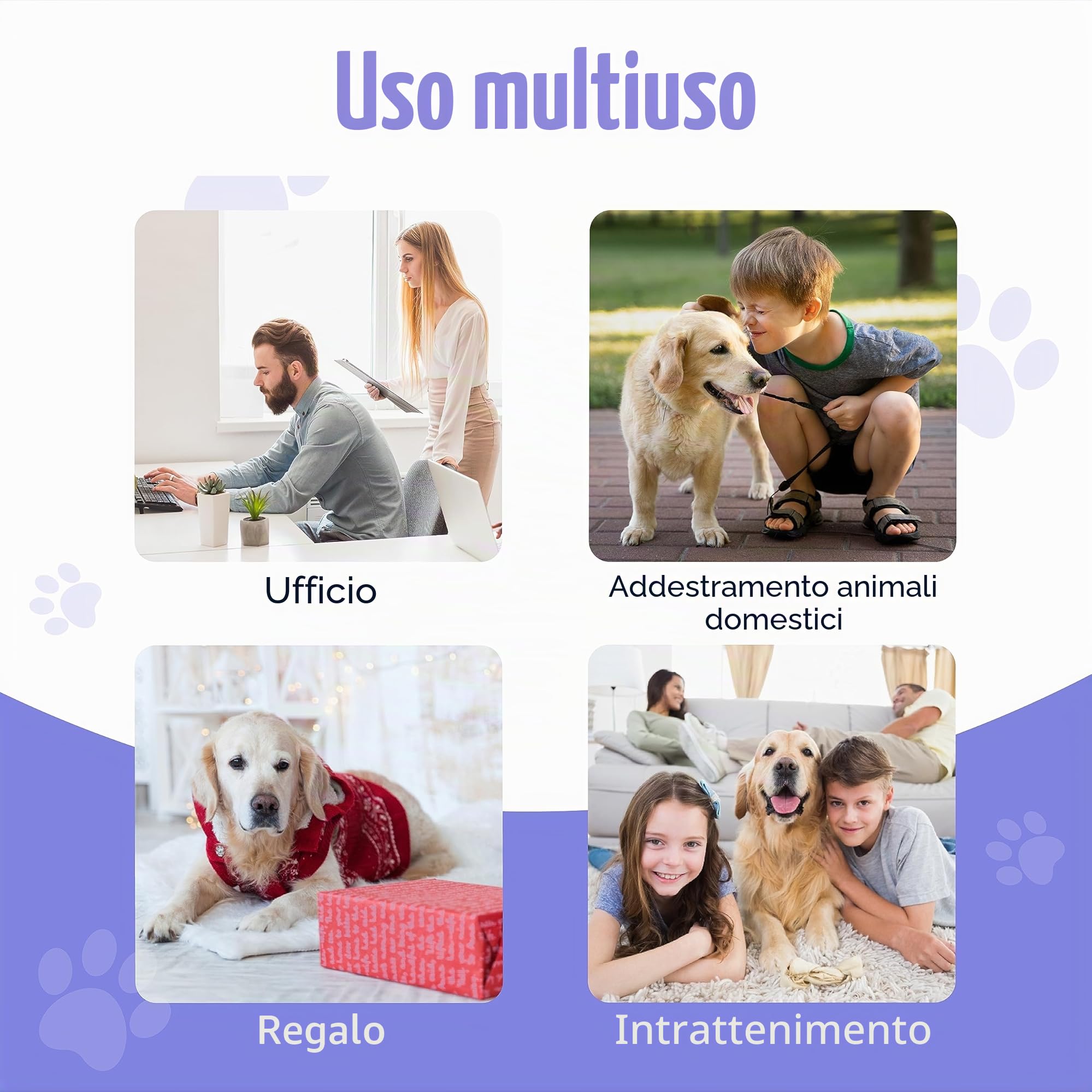 SUHSAI cicalini registrabili per Animali Domestici Buzzer per Cane con Funzione di Registrazione di 30secondi Strumento di Comunicazione per Animali Pulsante per Cani e Gatti-Confezione da 4