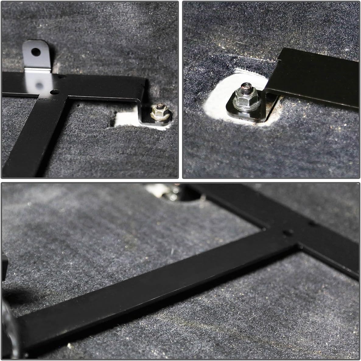 Auto Dynasty Racing Seat Bucket Bracket Compatible with 1997-2004 Chevrolet Corvette, Low Mount Rail Track, Driver and Passenger Side, Black