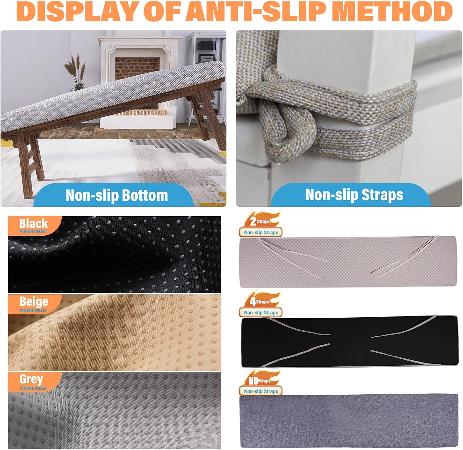Custom Size Bench Cushion Outdoor/Indoor Bay Window Seat Cushion Thick Upholstery Foam Long Chair Cushion Replacement Sofa Pads Patio Furniture Cushions