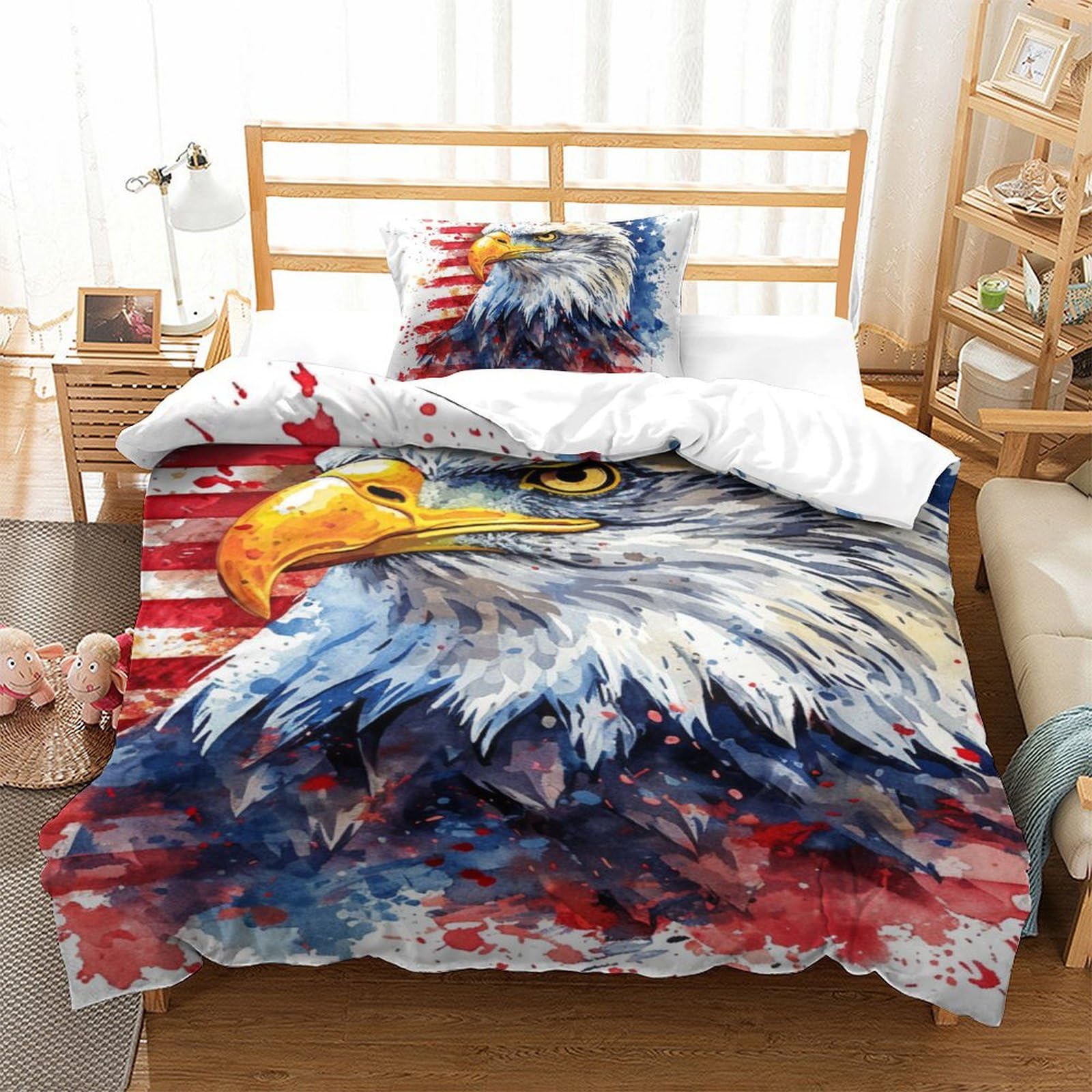 Parure de lit microfibre Aigle 135x200cm pour créer un cocon douillet dans une chambre d'ado