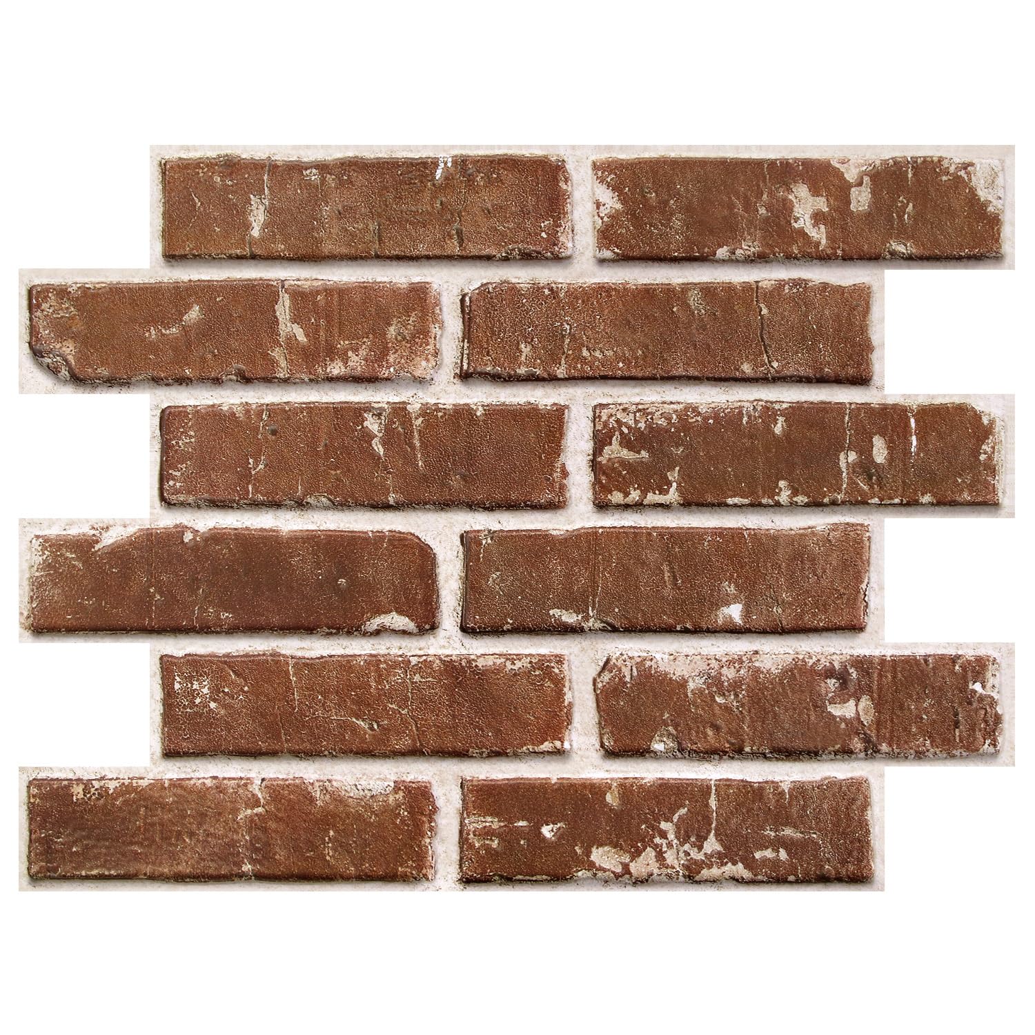 COMSTICKC 3D Faux Brick Wall Panel Self Adhesive Wall Stickers, 10 Sheets 15.7" x 11.8", Lightweight Thin PVC 3D Peel and Stick Fake Brick Decorative Tiles for DIY Wall Decor, Reddish Brown