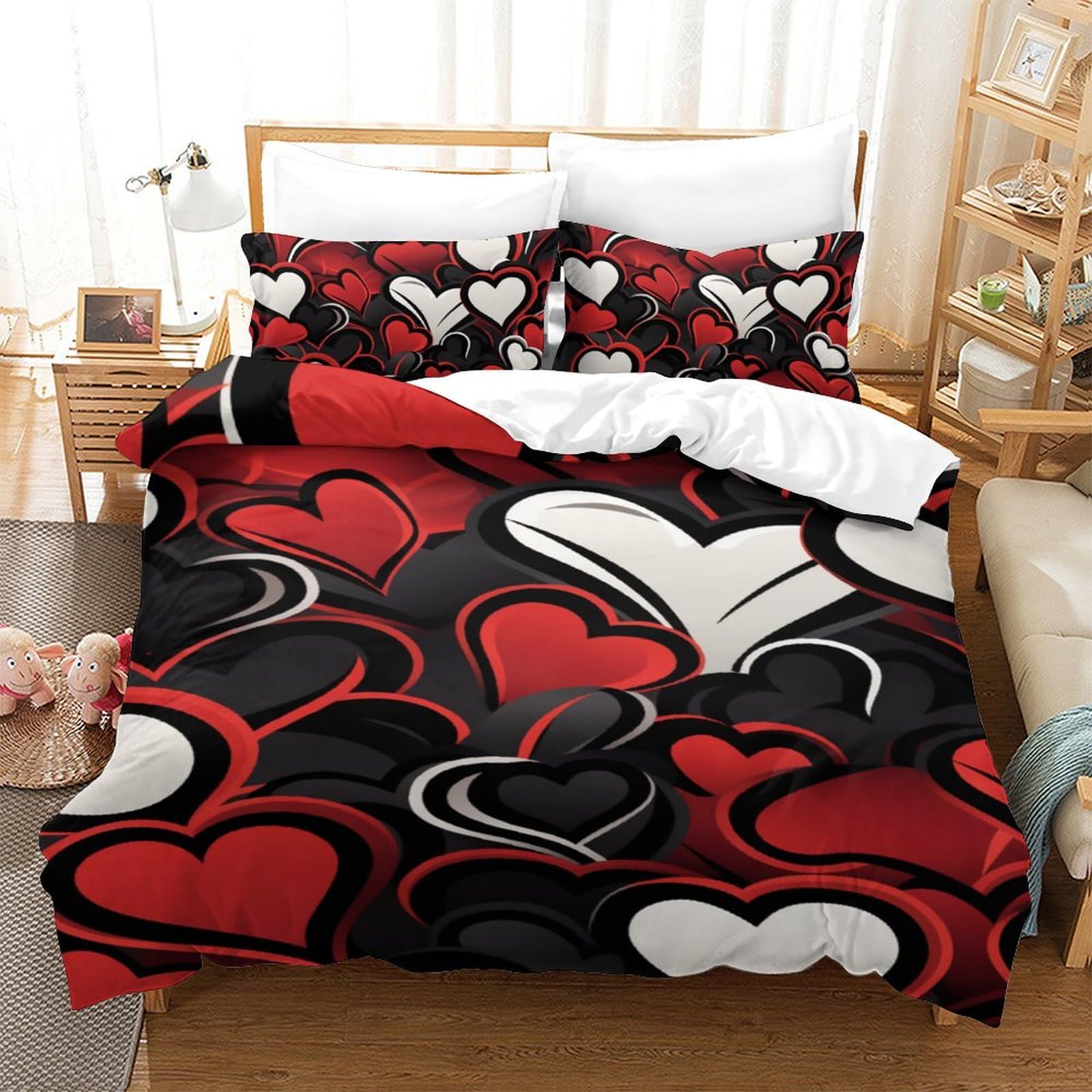 Housse de couette 140x200 microfibre 3D avec parure de lit enfant chic et taies