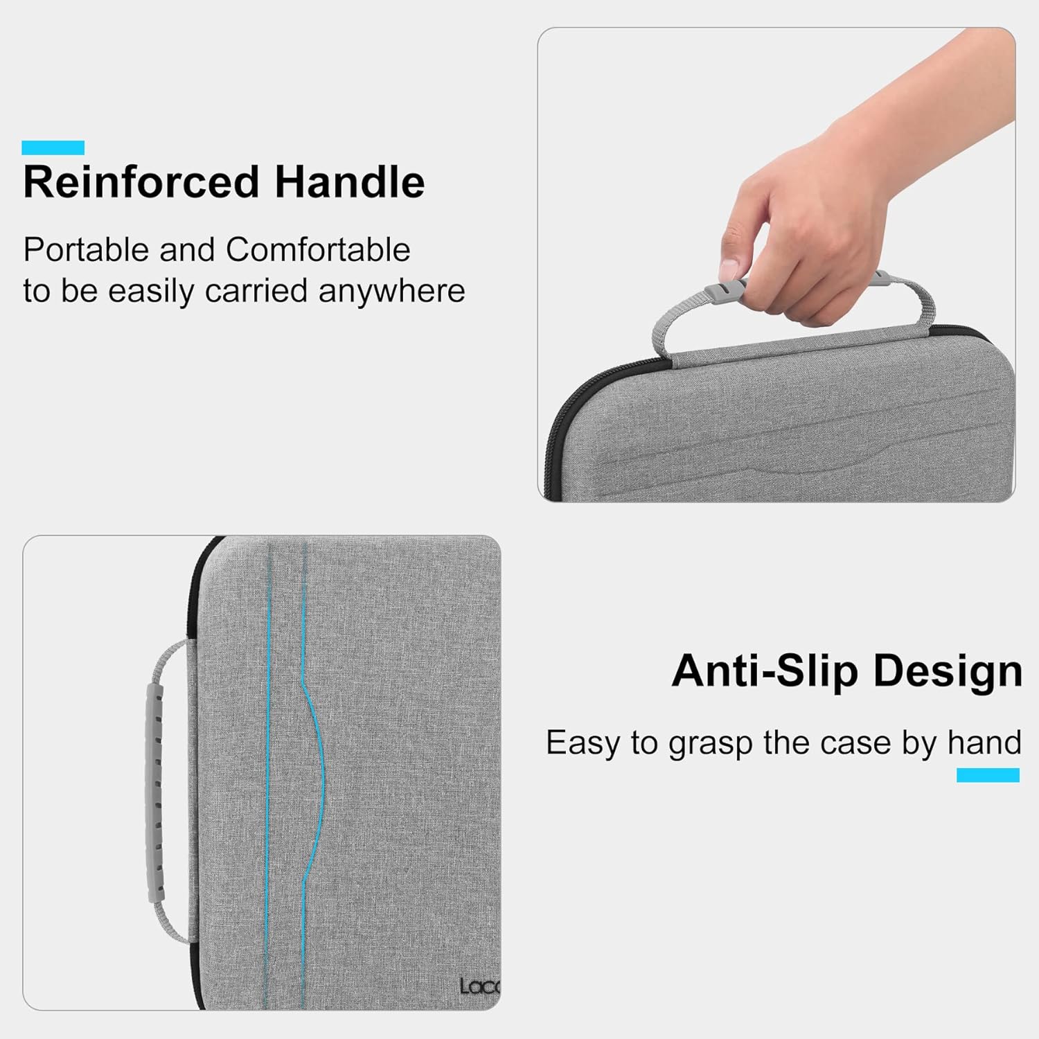 Lacdo Hard Tablet Sleeve Carrying Case for 11 inch iPad A16 / 11 Inch iPad Air M4 M3 M2 / 11" iPad Pro M5 M4 / 10.9" ipad / 10.2" IPad / 10.9" IPAD Air, Samsung Galaxy Tab A9+ 11" Protective Bag, Gray