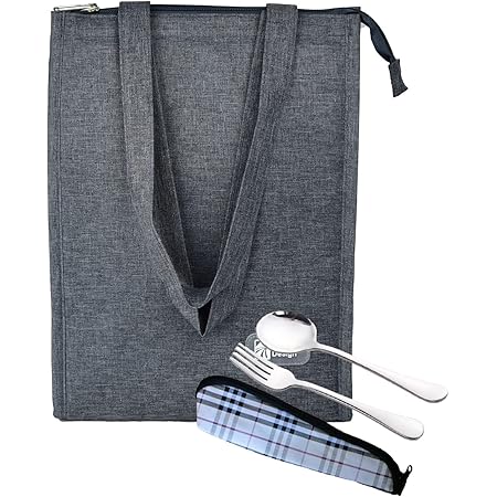 2x Isolierte Lunchtaschen - Graue Thermotaschen Für Arbeit & Picknick