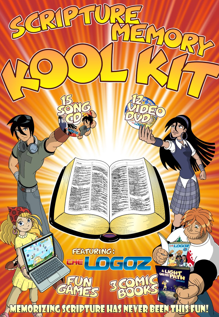 Scripture Memory Koolkit para cantar en el coche con su CD de 15 canciones infantiles