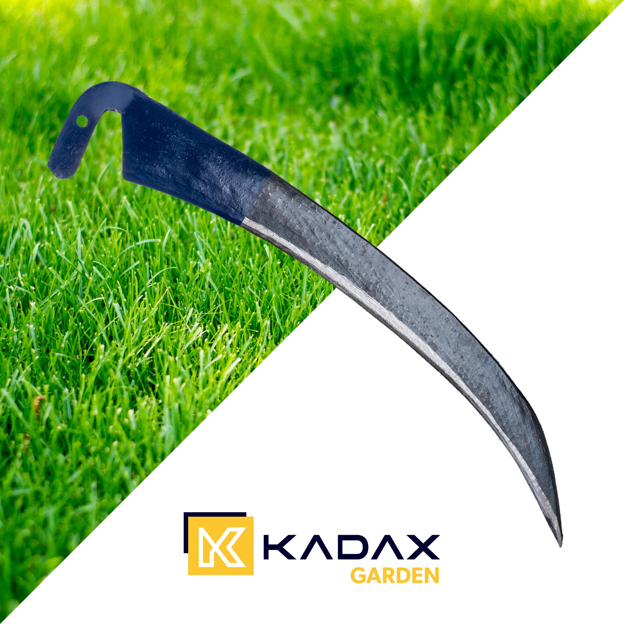 KADAX Gartensense aus Metall 60 cm, Handsense, Sichel, Klappsense, Wildwuchssense, Sense, Gartensichel, Grassichel, Blattsichel, Handsichel, Kleinsichel