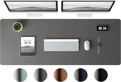 Miniatura 49 de Aothia Protector de escritorio de cuero - Alfombrilla grande para mouse, alfombrilla de oficina, secante antideslizante de cuero PU, almohadilla de